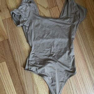 Lulu's Taupe Bodysuit